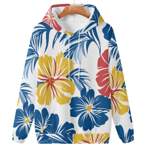 “Hibiscus Hues” – Catiki – Women's Lightweight Pullover Hoodie Sweatshirt