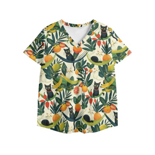 Women's Printed V Neck Workwear Nursing Tops