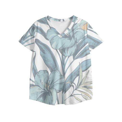 Women's Printed V Neck Workwear Nursing Tops