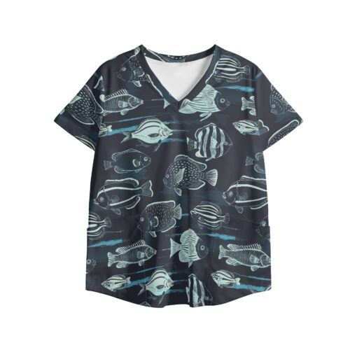 Women's Printed V Neck Workwear Nursing Tops