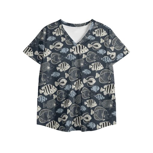 Women's Printed V Neck Workwear Nursing Tops