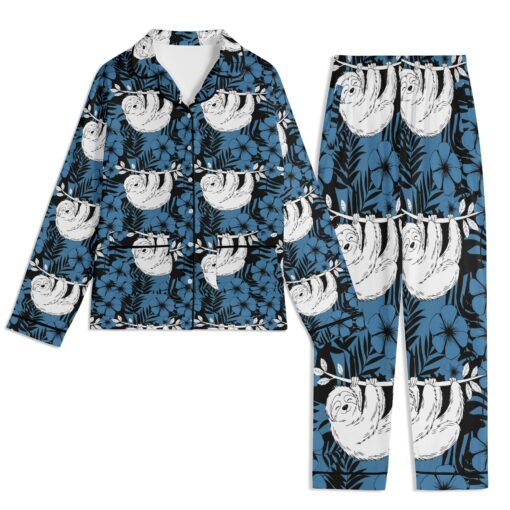 Relaxing Sloth - Long Sleeve Adult Nightwear Pajama Set